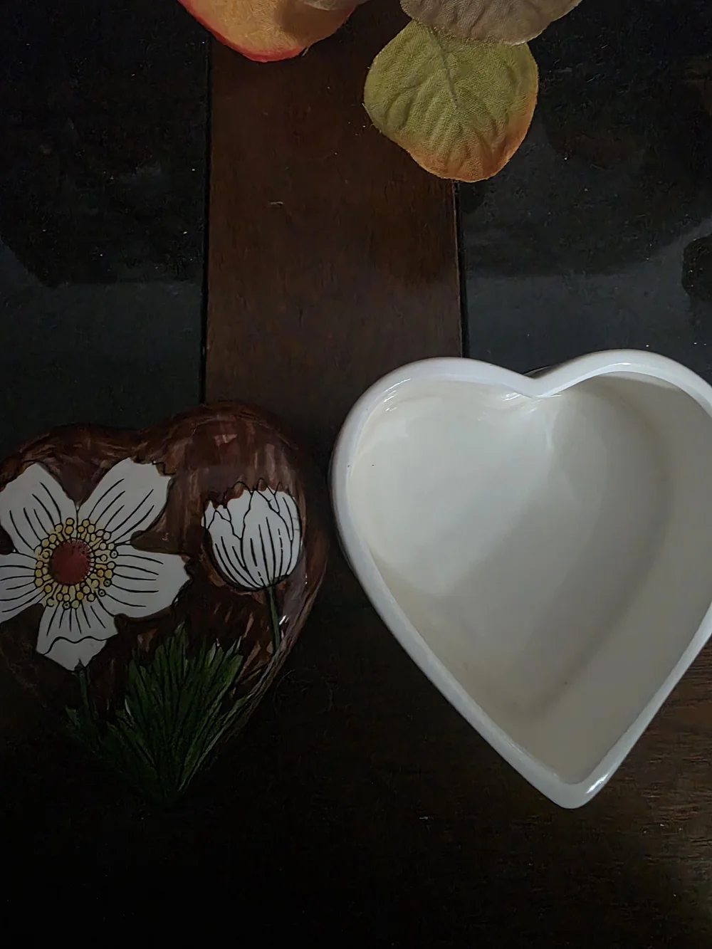 Heart Trinket Box vintage ceramic